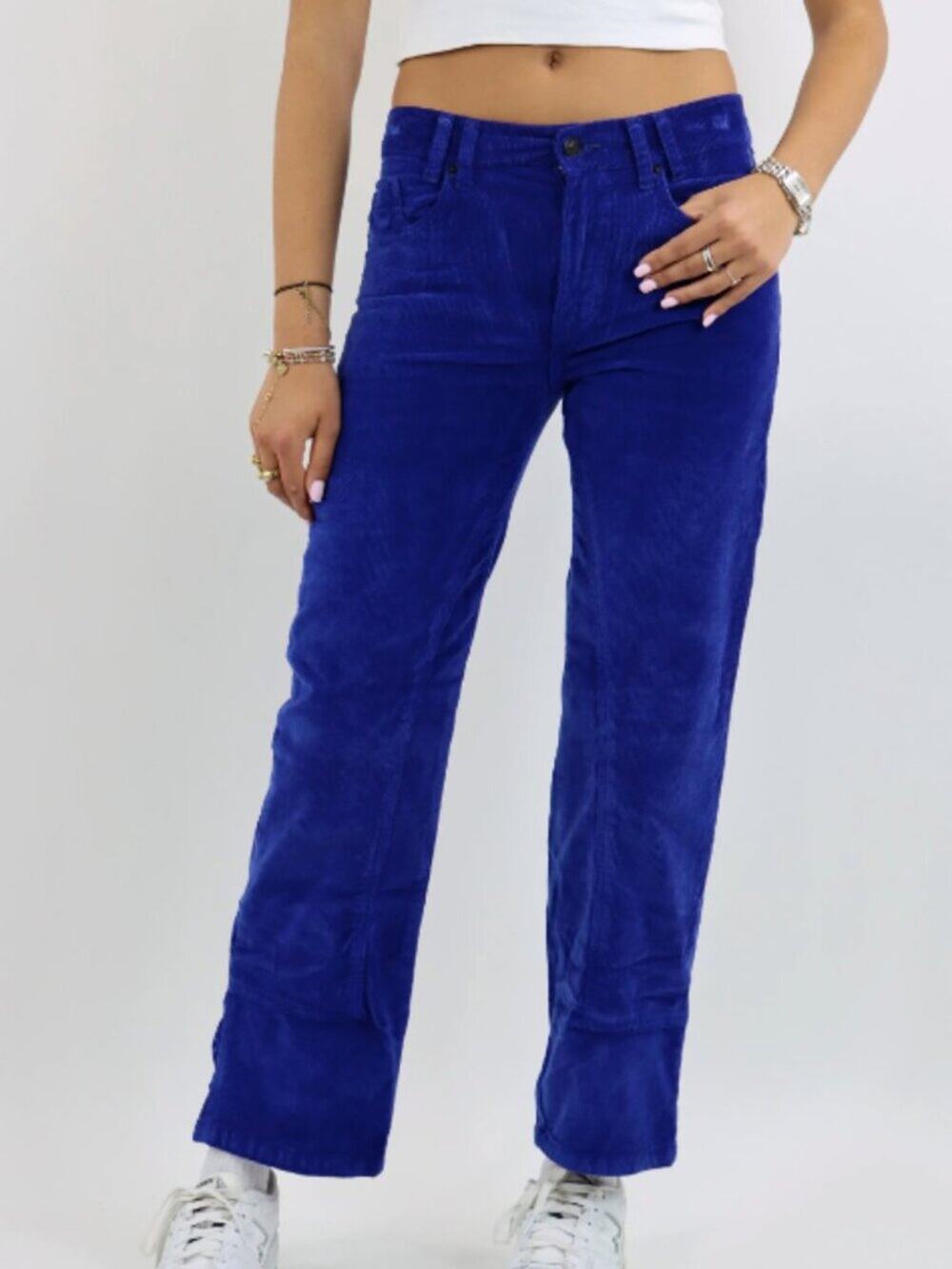 NWT We The Free Risk Taker Corduroy Cobalt Blue Pant 27